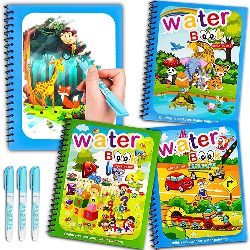 Libro mágico con dibujo al agu - Reusable Water Magic Coloring Book reseña y precio